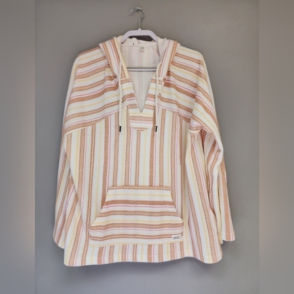 ROXY Wild & Free Striped Poncho Hoodie Size XXL - Picture 4 of 15